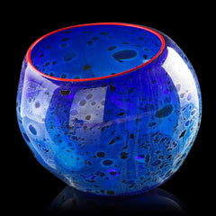 Cobalt Blue Basket with Candmium Red Lip Sold Out Edition Sculpture