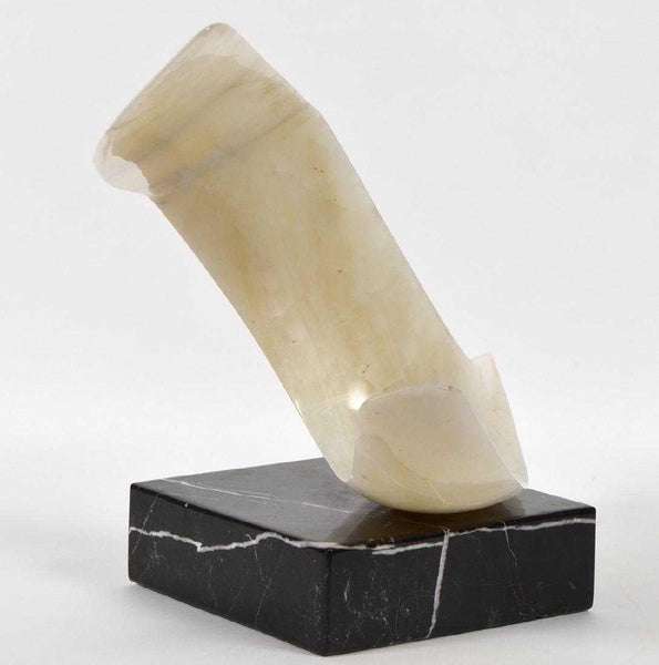White Onyx Sculpture Contemporary Art Signed Large