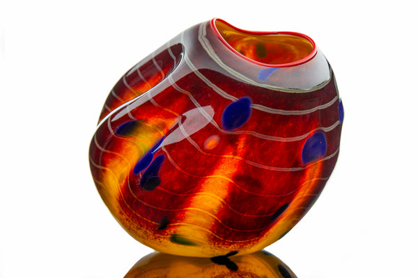 Cinnamon Macchia, 2001 Hand Blown Glass Art Signed