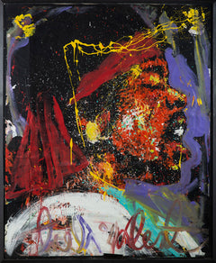 Jimmy Hendrix Oil on Paper Original Painting Massive 71.5 x 58.5" Rare