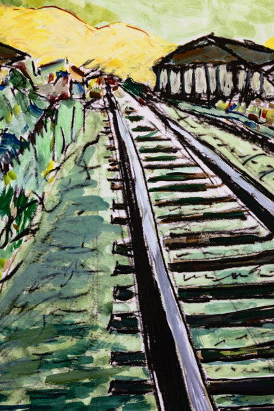 Bob Dylan Train Tracks Portfolio Suite, Set of 4 Giclee Etchings - Contemporary Art