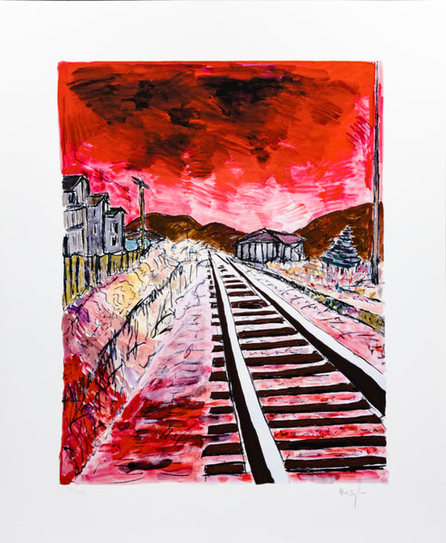 Bob Dylan Train Tracks Portfolio Suite, Set of 4 Giclee Etchings - Contemporary Art