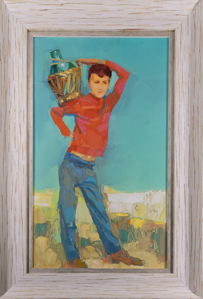 Original Oil Painting Boy with Wine Jug, COA All Offers Considered