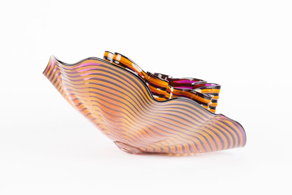Dale Chihuly Original Amber Plum Seaform Set Handblown Glass Contemporary Art