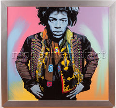 Steve Kaufman Jimi Hendrix Large Original Oil Painting 1/1 Well Documented