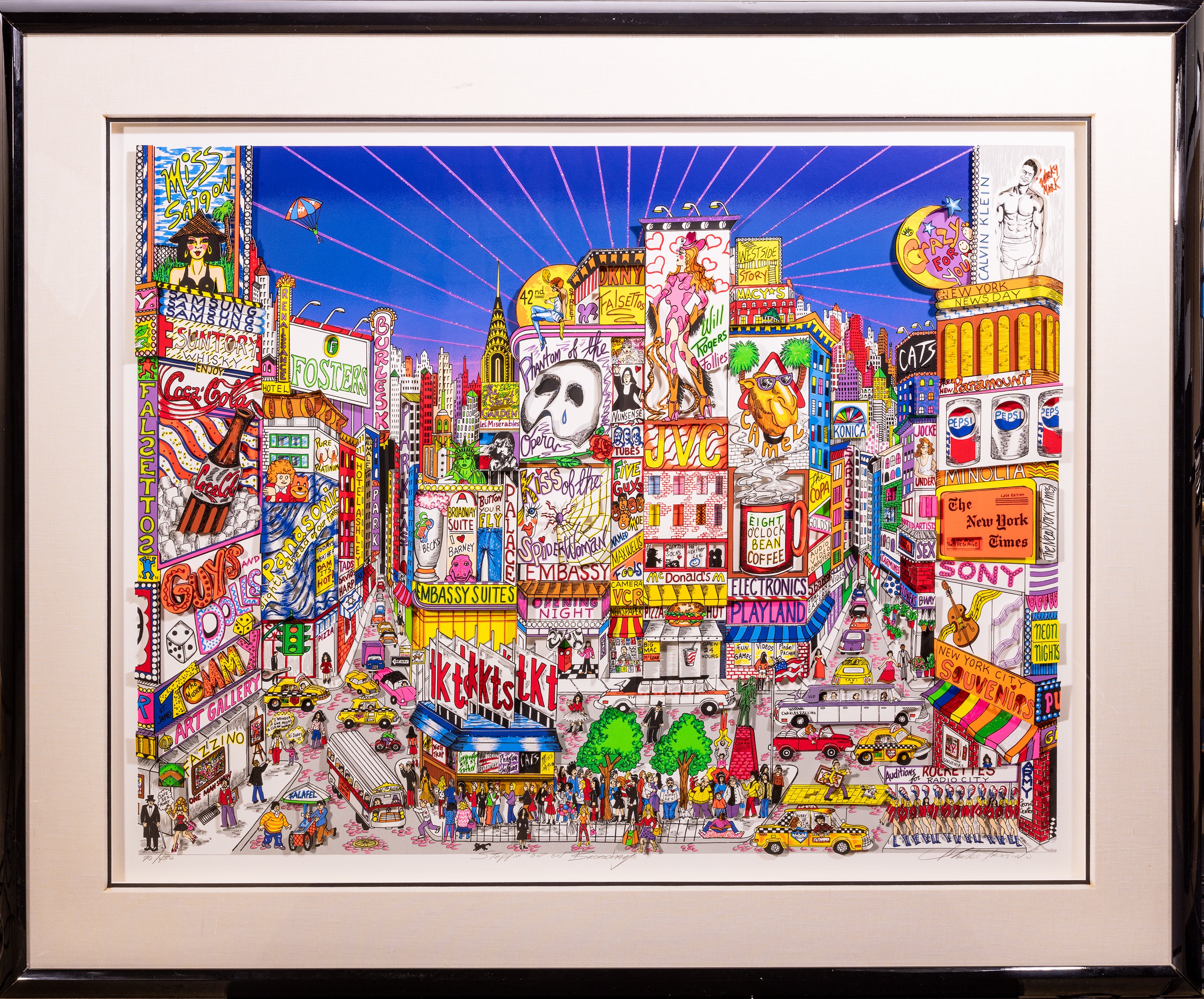 Charles Fazzino アート作品 27/300 Charles Fazzino Colorful Quilted White House Art in Silver