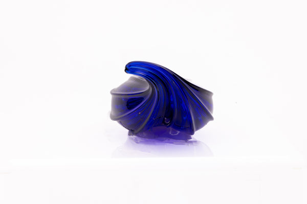 Dale Chihuly Original Cobalt Blue Leaf Individual Hand-Blown Glass Chandelier Component