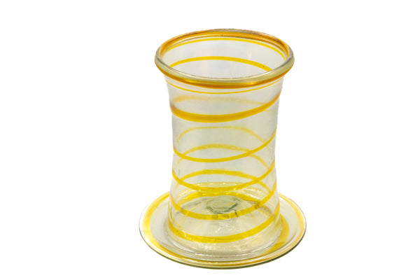 Dale Chihuly c. 1970 Clear with Yellow Stripes Pilchuck Hand Blown Glass Vase with Base with $20,000 Appraisal