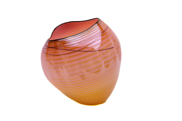 Dale Chihuly Signed Coral Basket Handblown Contemporary Glass Sculpture