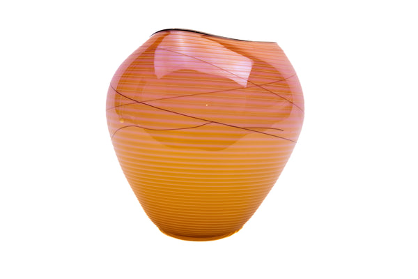 Dale Chihuly Signed Coral Basket Handblown Contemporary Glass Sculpture