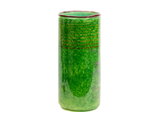 Dale Chihuly Original Green Navajo Blanket Cylinder Hand Blown Glass