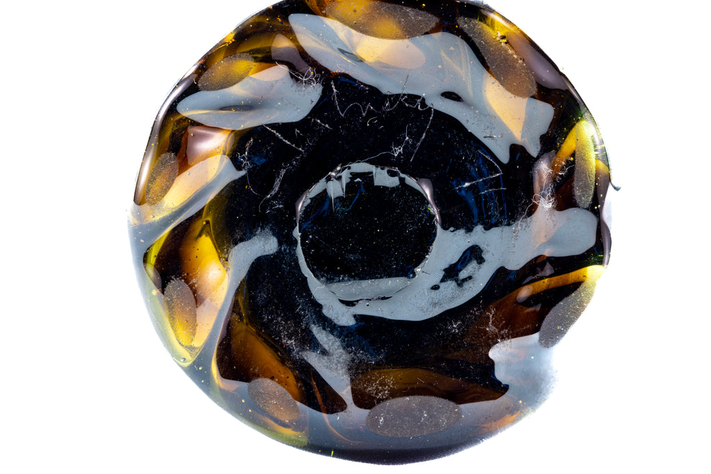 Dale Chihuly 1971 Signed Haystack Dark Iridescent Hand Blown Glass Vas ...