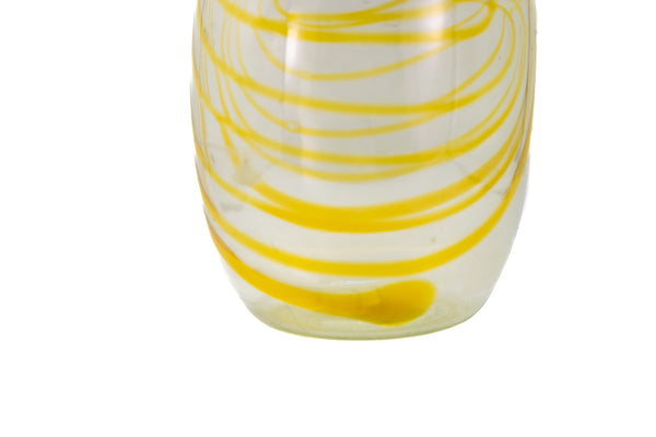 Dale Chihuly c. 1970 Clear with Yellow Stripes Pilchuck Oval Hand Blown Glass Vase with $20,000 Appraisal