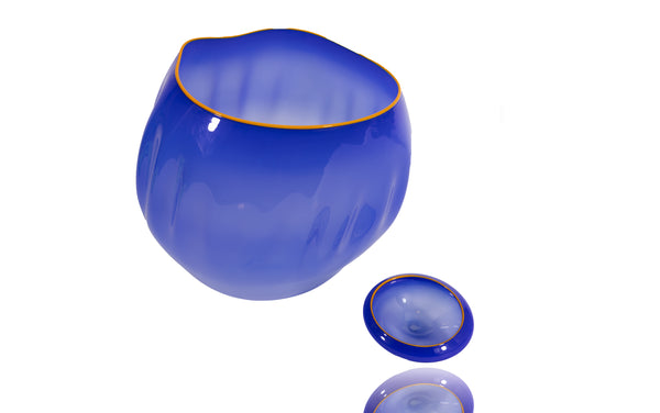 Dale Chihuly Original Paris Blue Basket Set Contemporary Glass Art
