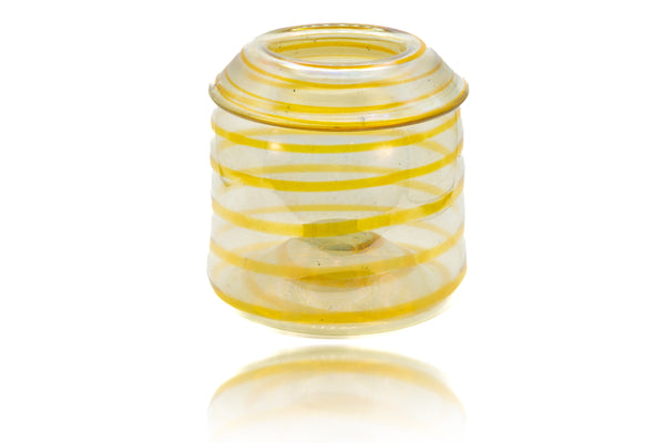 Dale Chihuly c. 1970 Clear with Yellow Stripes Pilchuck Hand Blown Glass 6" wide with $20,000 Appraisal