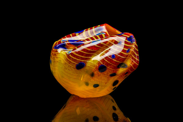 Dale Chihuly Signed Cinnamon Macchia Handblown Contemporary Glass Sculpture