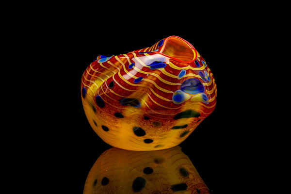 Dale Chihuly Signed Cinnamon Macchia Handblown Contemporary Glass Sculpture
