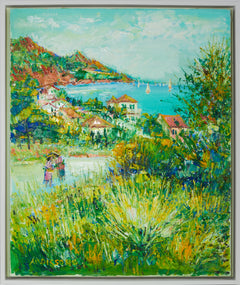 Yolande Ardissone Coastal Village Original Oil Painting Contemporary Art
