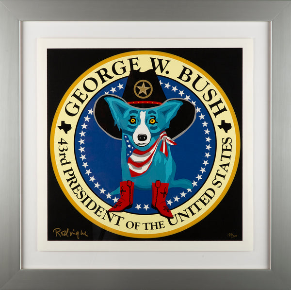 George W. Bush Presidential Seal, Blue Dog Sold out Silkscreen Pop Art