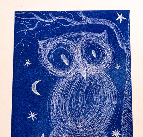 Salvador Dali Petite Chouette (Little Owl) Color Etching