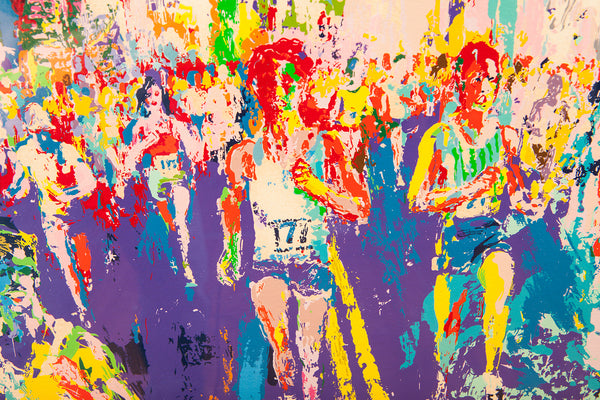 New York Marathon Skyline Painting, Art Large Artwork Signed