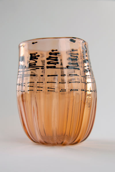 Orange Tabac Early Pilchuck Basket Original Handblown Glass, Signed Contemporary Art