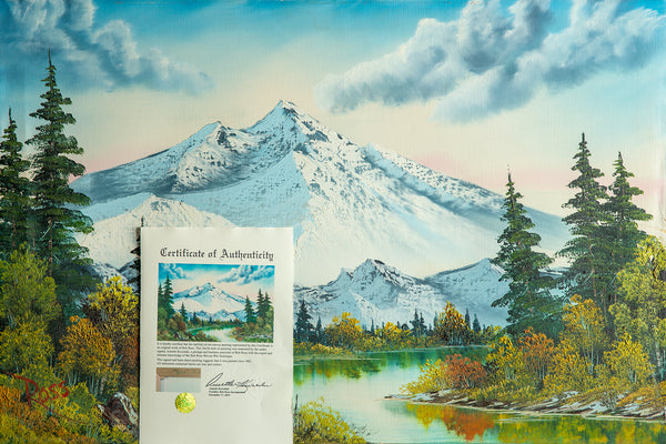 Authentic Original Mountain Summit Painting, Contemporary Art