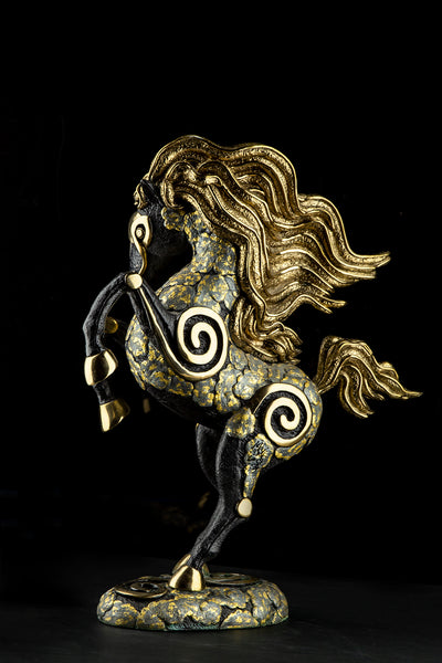 China Gilt Bronze Horse Statue, Contemporary Art Sculpture