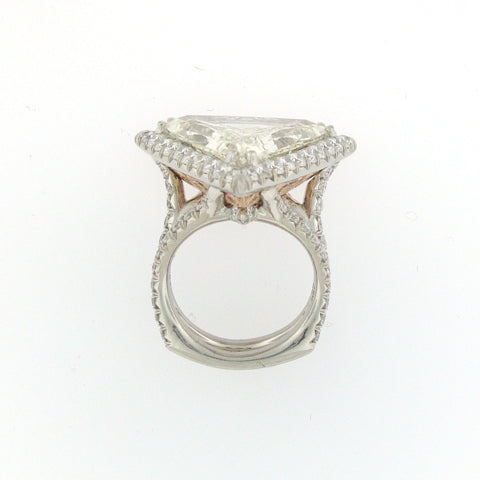 Diamond ring 11.36 carat egl usa certified center diamond 13.26 total weight Triangular Brilliant