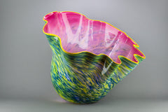 Dale Chihuly Rambler Rose Macchia with Maize Lip Original Handblown Glass Signed Contemporary Art
