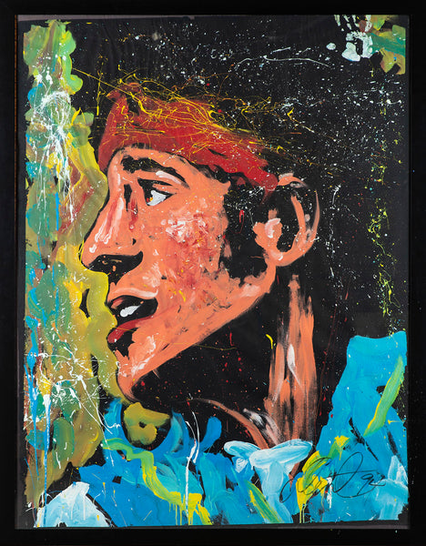 Bruce Springsteen Oil on Paper Original Painting Massive Rare