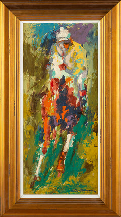 LeRoy Neiman Original Signed Oil Painting Horse & Jockey, 48K Appraisal