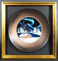 Bob Ros Signed Original Gold Pan on Velvet Painting