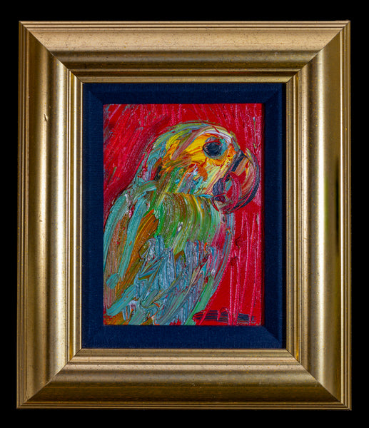 Hunt Slonem Original Parrot 2001 Oil Painting on Canvas