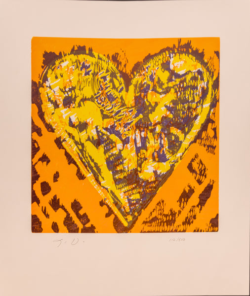 Jim Dine Heart for Film Forum Signed Numbered Edition Wood Cut in Colors