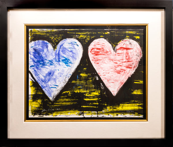 Jim Dine Two Hearts at Sunset Signed and Numbered Color Lithograph