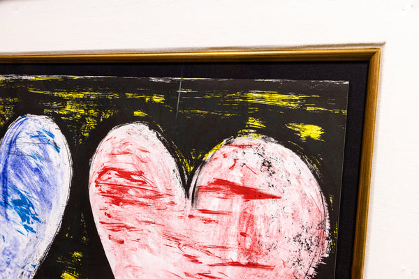 Jim Dine Two Hearts at Sunset Signed and Numbered Color Lithograph