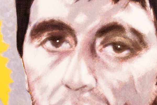 Steve Kaufman Al Pacino Scarface Cohiba Cigar Original Oil Painting Documented