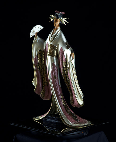 Erte Madame Butterfly Bronze Sculpture Art Deco Signed