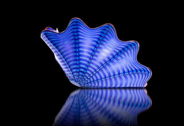 Dale Chihuly Signed Lapis Persian Pair  Handblown Contemporary Glass Sculpture