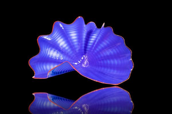 Dale Chihuly Signed Lapis Persian Pair  Handblown Contemporary Glass Sculpture