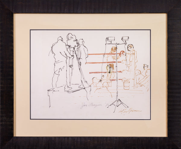 LeRoy Neiman Original Painting Joe Frazier 1971 vs Muhammad Ali