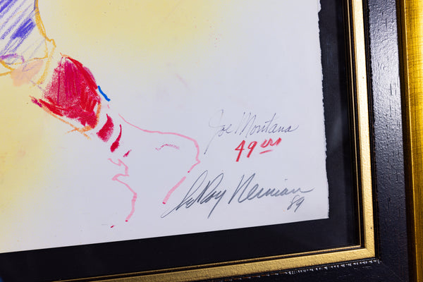 LeRoy Neiman Original Pastel Painting Joe Montana Superbowl 1989 Original COA