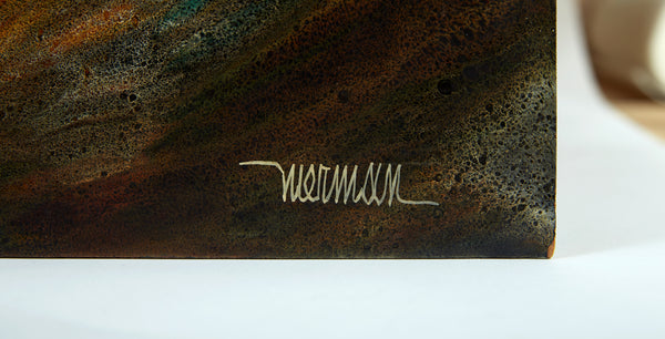 Leonardo Nierman Massive Unframed Original Oil on Masonite City on a Cliff