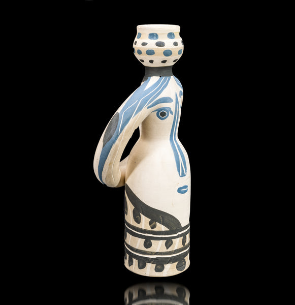 Pablo Picasso Authentic Signed Ceramic Lampe Femme (Woman Lamp Vase) Unique Variant of A.R. 298