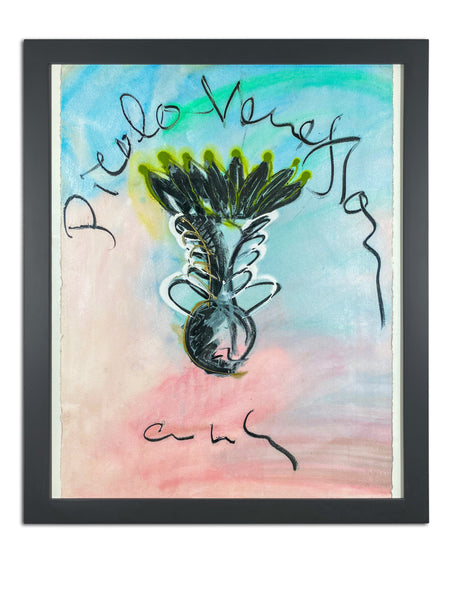Dale Chihuly Picolo Venetian II Venetian Charcoal and Watercolor Drawing Contemporary Art Painting