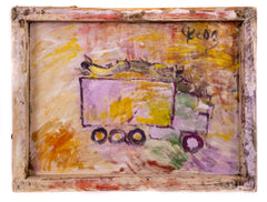 Purivs Young Large 31" Signed Original Painting Rainbow Truck