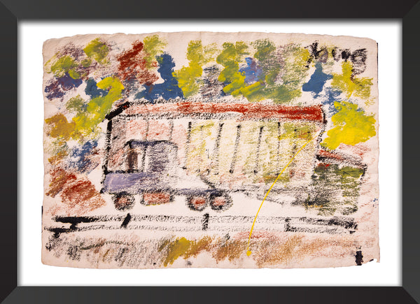 Purvis Young Original Rainbow Truck Painting with Foundation COA