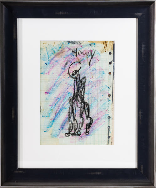 Purvis Young Signed Original Figurative Crayon Drawing Untitled 4