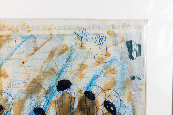 Purvis Young  Dual-Sided Signed Original Figurative Ink and Crayon Drawing